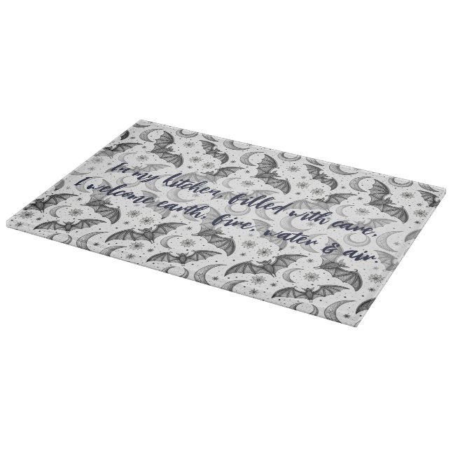 Create Your Own Cute Gothic Bats Floral Cutting Board (Corner)