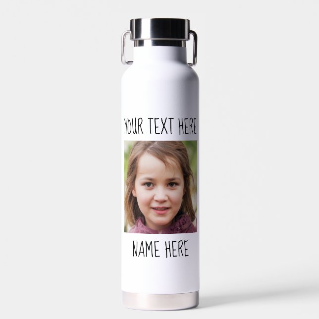 Create Your Own Cute Kid Photo Water Bottle (Front)
