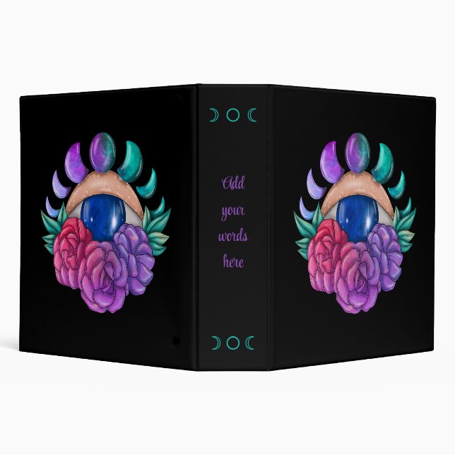 Create Your Own Cute Magic Eye, Moon & Roses Binder (Background)