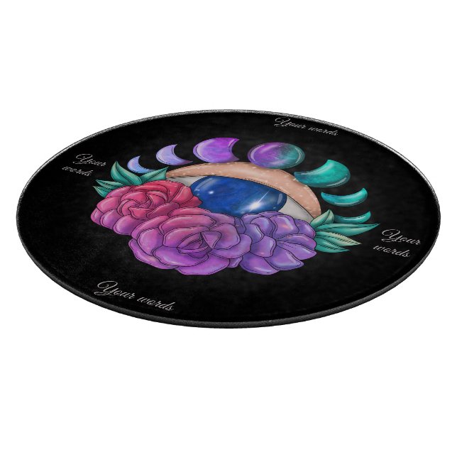 Create Your Own Cute Magic Eye, Moon & Roses Cutting Board (Corner)