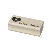 Create your own cute name heart Wood Art Stamp
