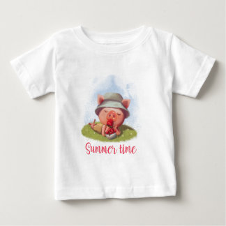 Create Your Own Cute Pig Summer Time Baby T-Shirt