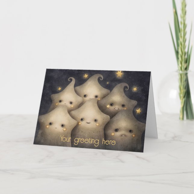 Create Your Own Cute Stars Greeting Card (Front)