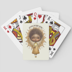 Create Your Own Cute Sunflower Girl Playing Cards