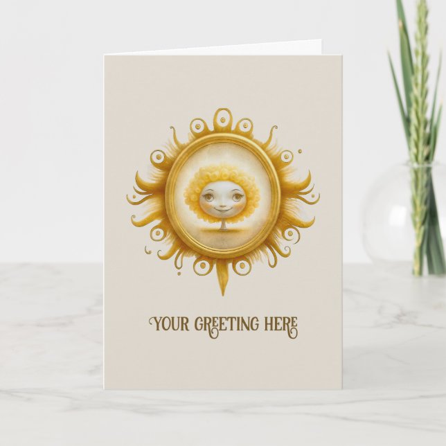 Create Your Own Cute Sunshine Tree Holiday Card (Front)