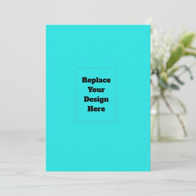 Create Your Own cyan Card (Standing Front)
