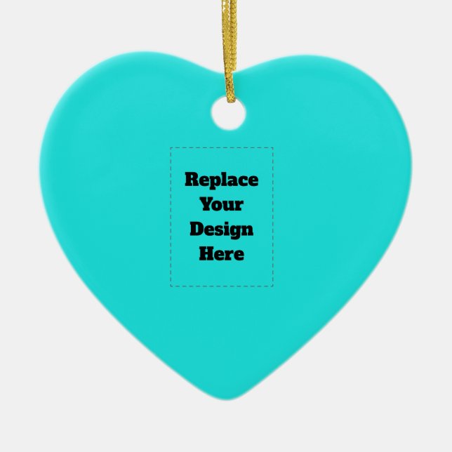 Create Your Own cyan Ceramic Ornament (Front)