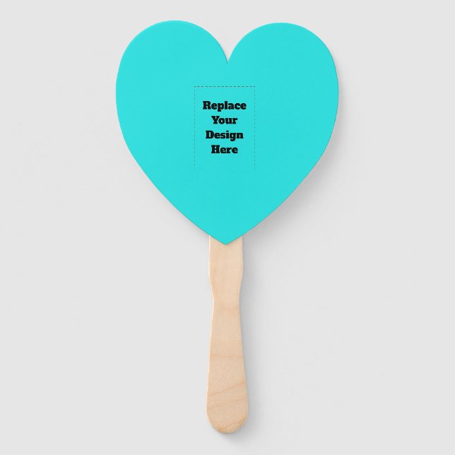 Create Your Own cyan Hand Fan (Front)
