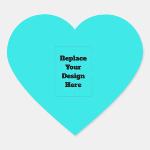 Create Your Own cyan Heart Sticker