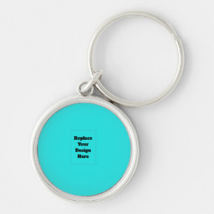 Create Your Own cyan Keychain