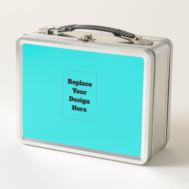 Create Your Own cyan Metal Lunch Box (Front)