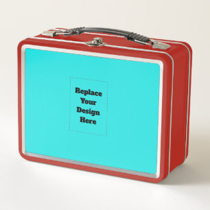Create Your Own cyan Metal Lunch Box