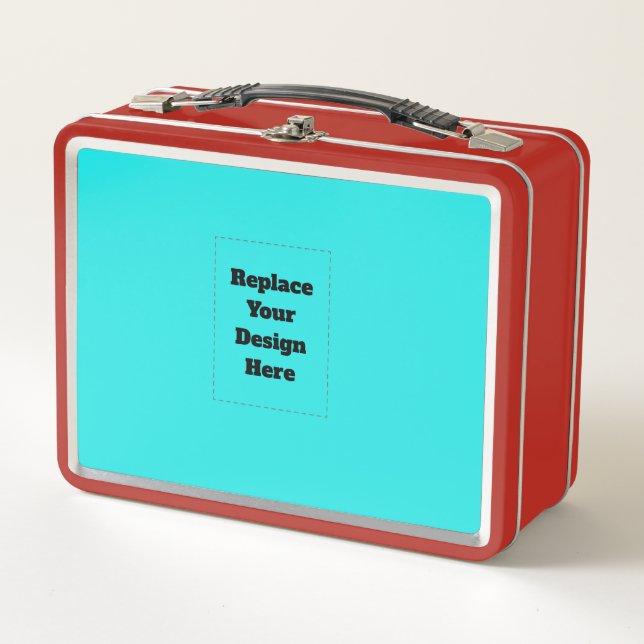 Create Your Own cyan Metal Lunch Box (Front)