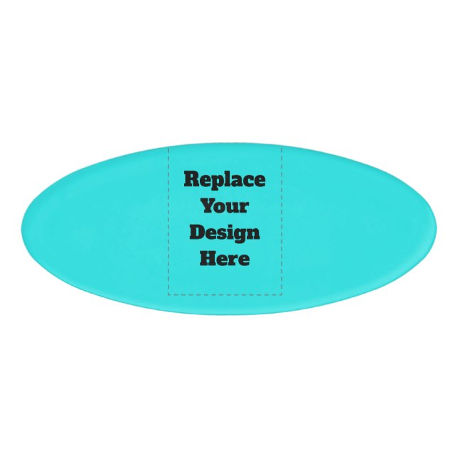 Create Your Own cyan Name Tag (Front)