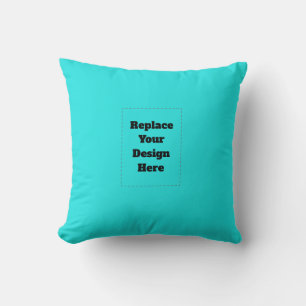 Create Your Own cyan Throw Pillow