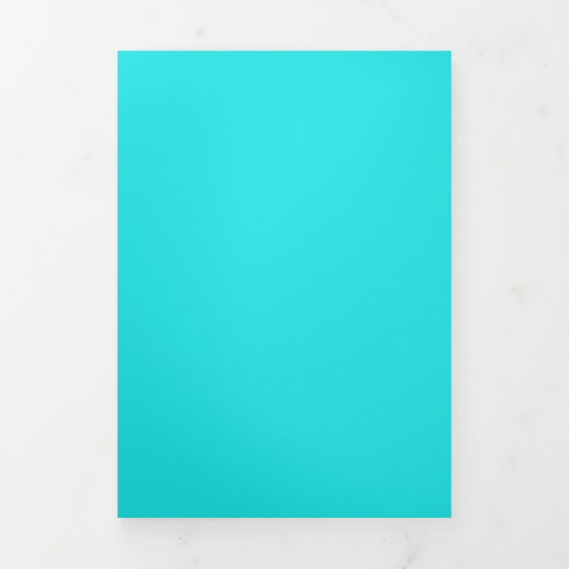 Create Your Own cyan Tri-Fold Invitation (Cover)