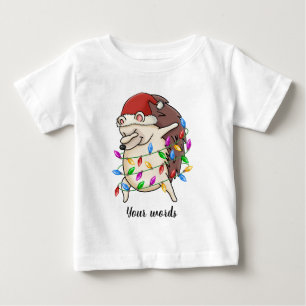 Create Your Own Dabbing Christmas Hedgehog Baby T-Shirt
