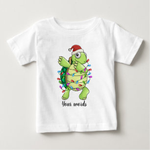 Create Your Own Dabbing Christmas Turtle Baby T-Shirt