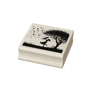 Create Your Own Dancing Mother Child Nature Rubber Stamp