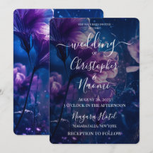 Create Your Own Dark Blue & Purple Flowers Wedding