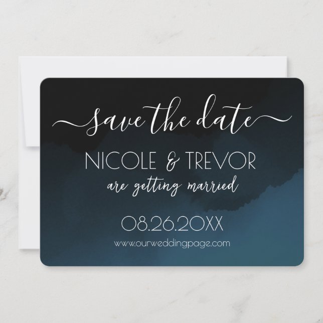 Create Your Own - Dark Colorized Ombré Save The Date (Front)