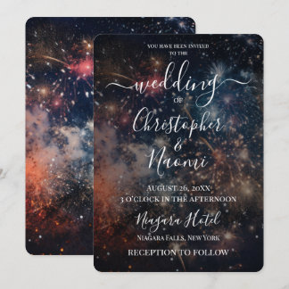 Create Your Own Dark Colourful Fireworks Invitation