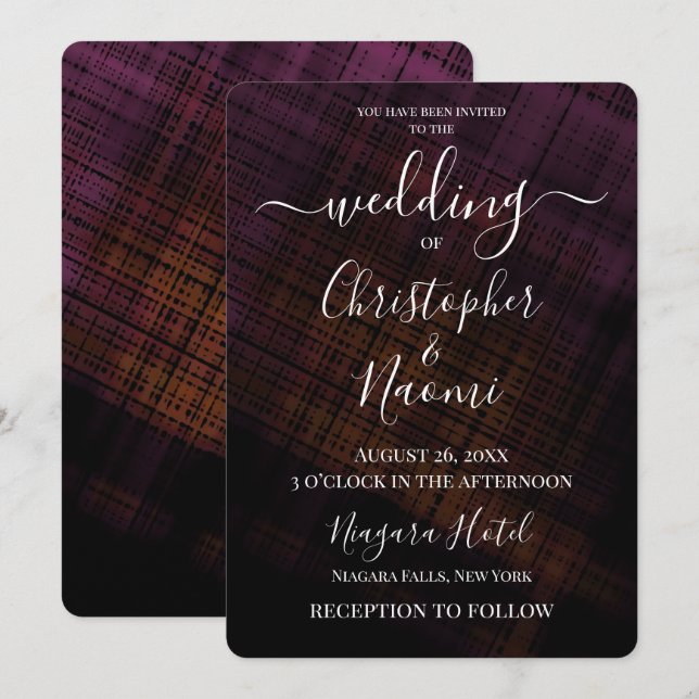 Create Your Own Dark Crosshatch Invitation (Front/Back)