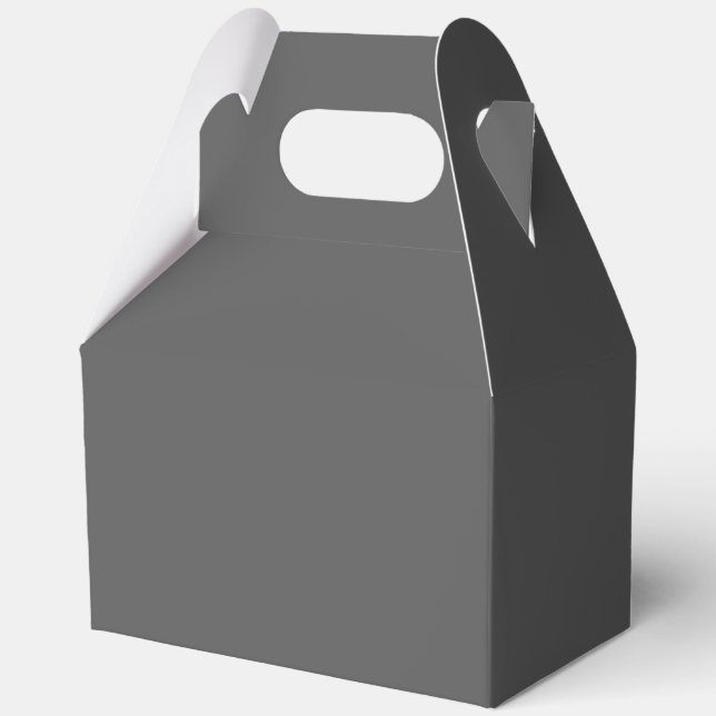 Create Your Own dark gray Custom Design Favor Box (Back)