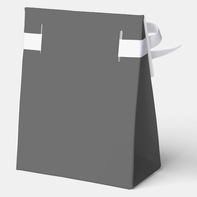 Create Your Own dark gray Custom Design Favor Box (Back)