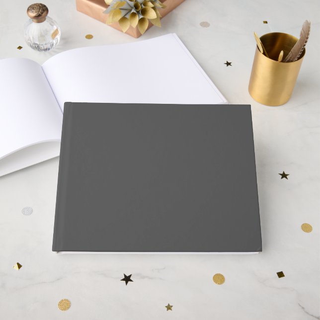 Create Your Own dark gray Custom Design Guest Book (Front Open)