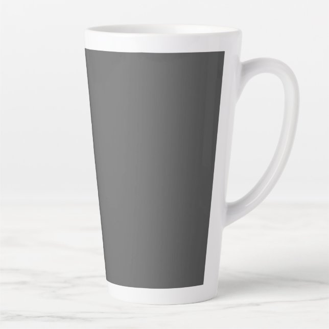 Create Your Own dark gray Custom Design Latte Mug (Right)