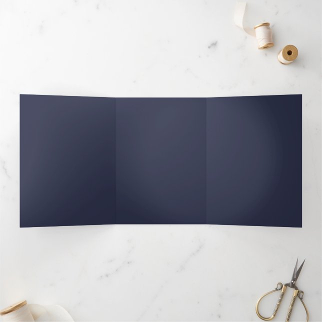 Create Your Own dark grey blue Custom Programs Tri-Fold Programme (Inside)