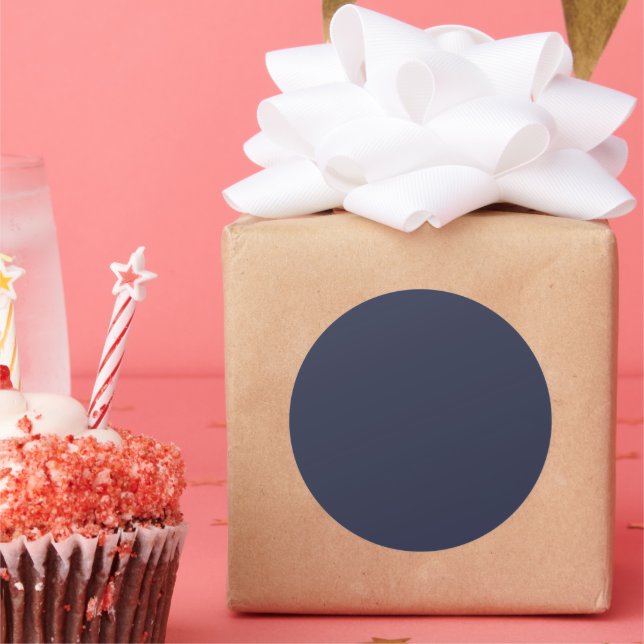 Create Your Own dark grey blue customizable Classic Round Sticker (Party)