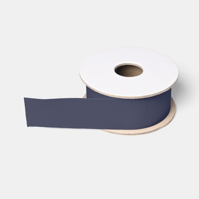 Create Your Own dark grey blue customizable Grosgrain Ribbon (Spool)