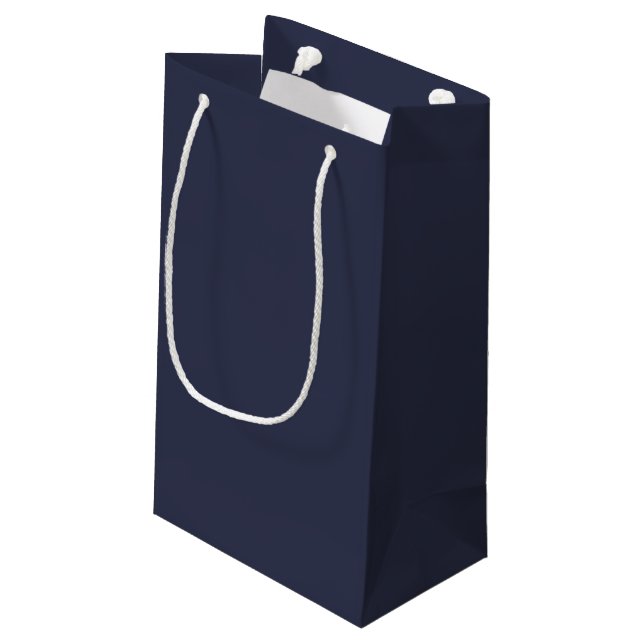Create Your Own dark grey blue customizable Small Gift Bag (Back Angled)