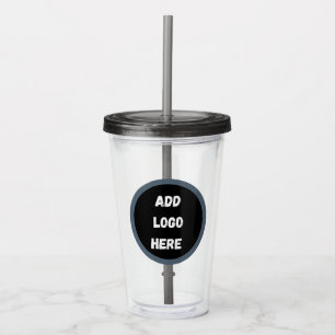 Create Your Own dark grey blue personalized Acrylic Tumbler