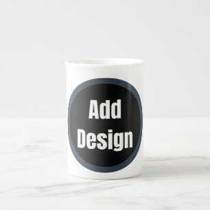 Create Your Own dark grey blue personalized Bone China Mug