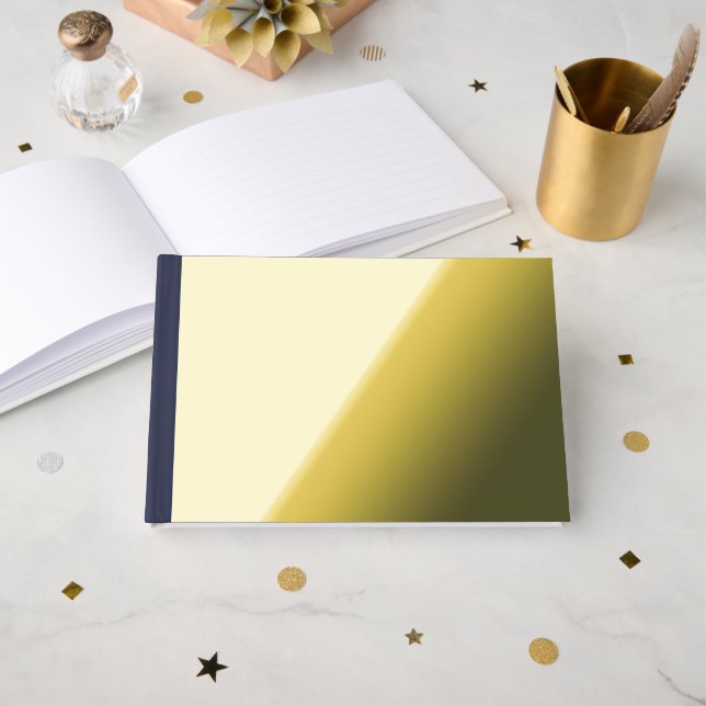Create Your Own dark grey blue personalized Guest Book (Front Open)