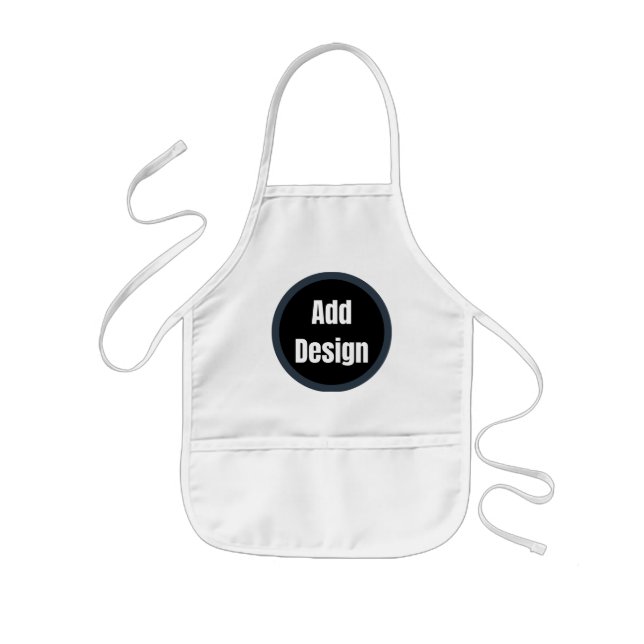Create Your Own dark grey blue personalized Kids Apron (Front)