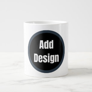 Create Your Own dark grey blue personalized Large Coffee Mug