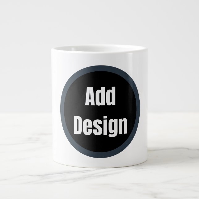 Create Your Own dark grey blue personalized Large Coffee Mug (Front)