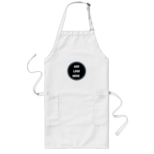 Create Your Own dark grey blue personalized Long Apron (Front)