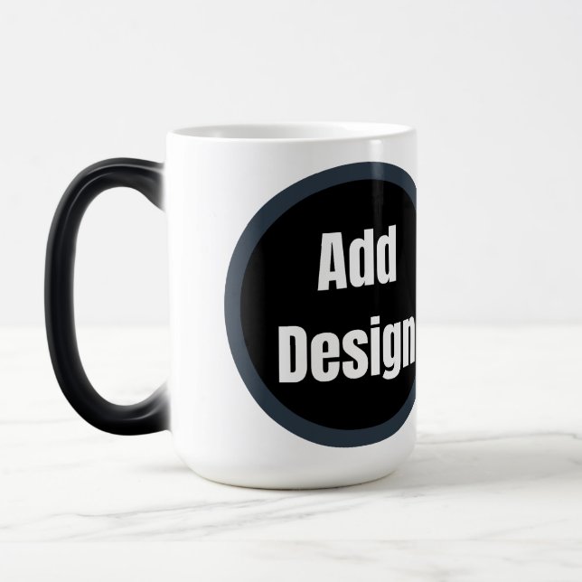 Create Your Own dark grey blue personalized Magic Mug (Left)