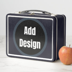 Create Your Own dark grey blue personalized Metal Lunch Box