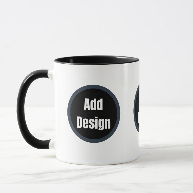 Create Your Own dark grey blue personalized Mug (Left)