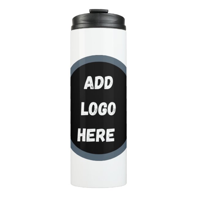 Create Your Own dark grey blue personalized Thermal Tumbler (Front)