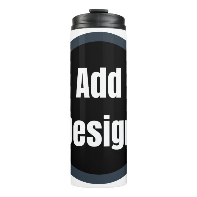 Create Your Own dark grey blue personalized Thermal Tumbler (Front)