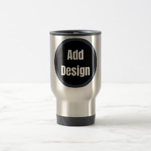 Create Your Own dark grey blue personalized Travel Mug