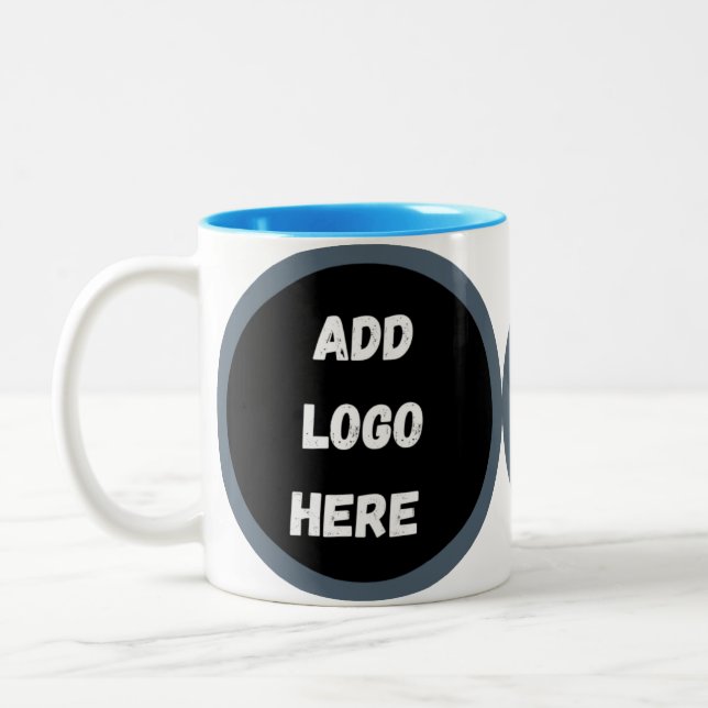 Create Your Own dark grey blue personalized Two-Tone Coffee Mug (Left)