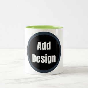 Create Your Own dark grey blue personalized Two-Tone Coffee Mug